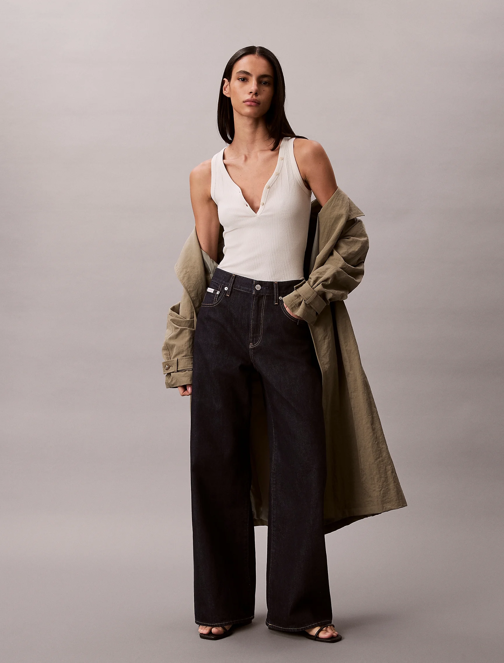 CK JEANS Quần Jeans Nữ Eco Cool Wide Leg Jeans