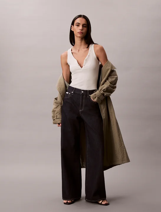 CK JEANS Quần Jeans Nữ Eco Cool Wide Leg Jeans