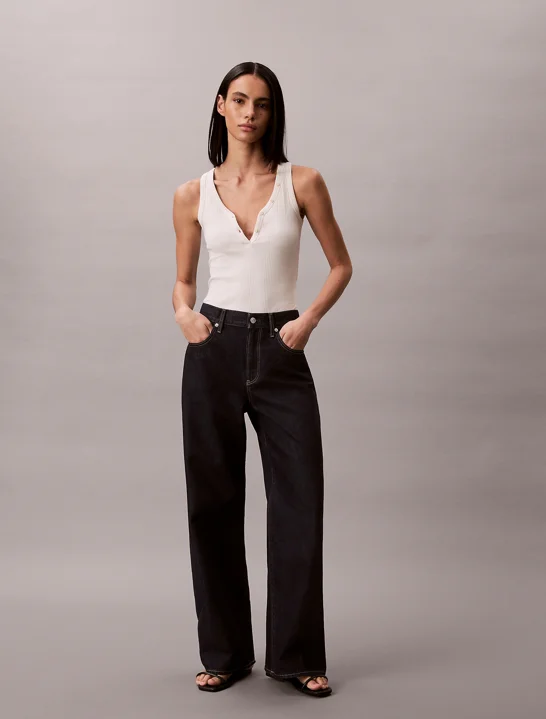 CK JEANS Quần Jeans Nữ Eco Cool Wide Leg Jeans