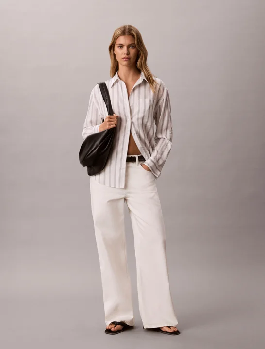 CK JEANS Quần Jeans Nữ Low Rise Baggy Jeans