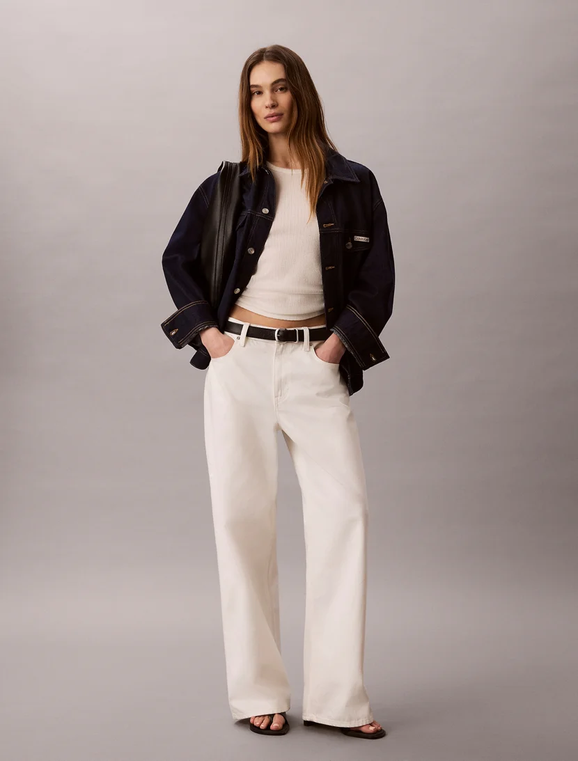 CK JEANS Áo Khoác Nữ Denim Cinched Belted Jacket