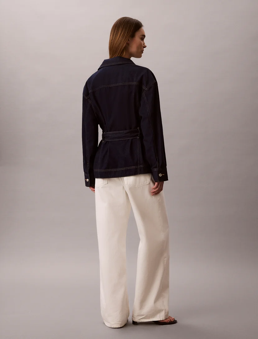 CK JEANS Áo Khoác Nữ Denim Cinched Belted Jacket