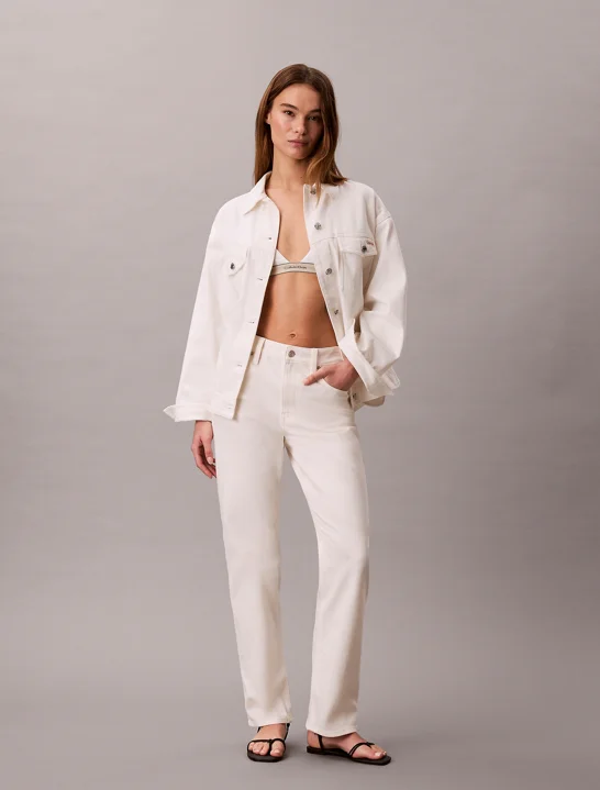 CK JEANS Áo Khoác Nữ Belted Denim Jacket