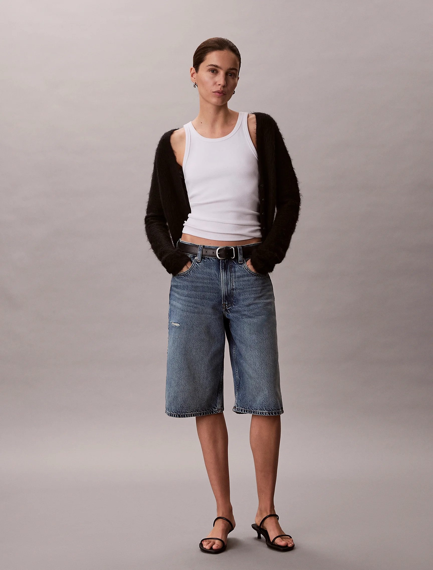 CK JEANS Quần Ngắn Nữ Long Denim Short