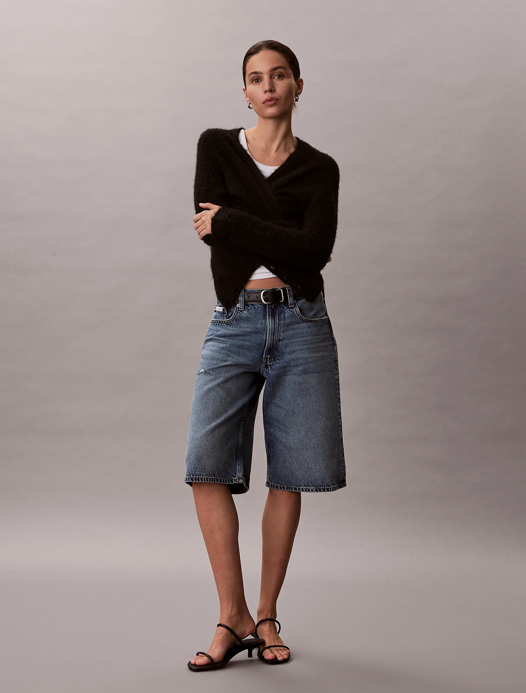 CK JEANS Quần Ngắn Nữ Long Denim Short