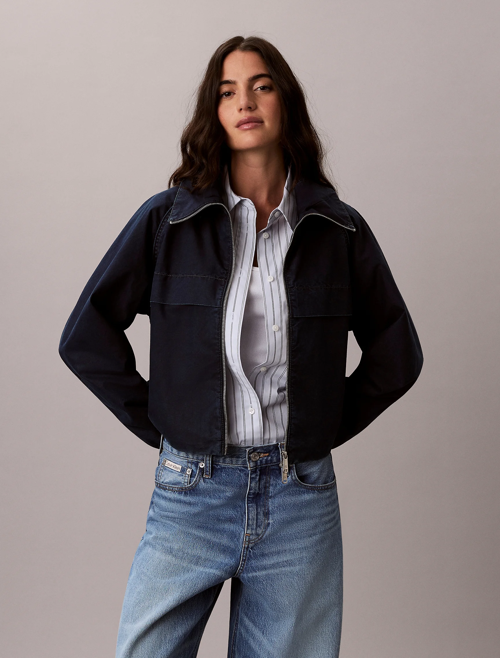 CK JEANS Áo Khoác Nữ Denim Windbreaker Jacket