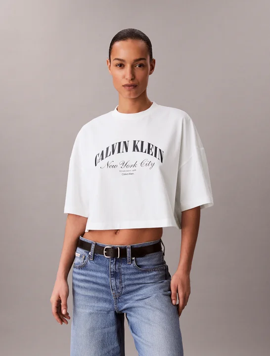 CK JEANS Áo Thun Nữ Heritage Classic Boxy T-Shirt