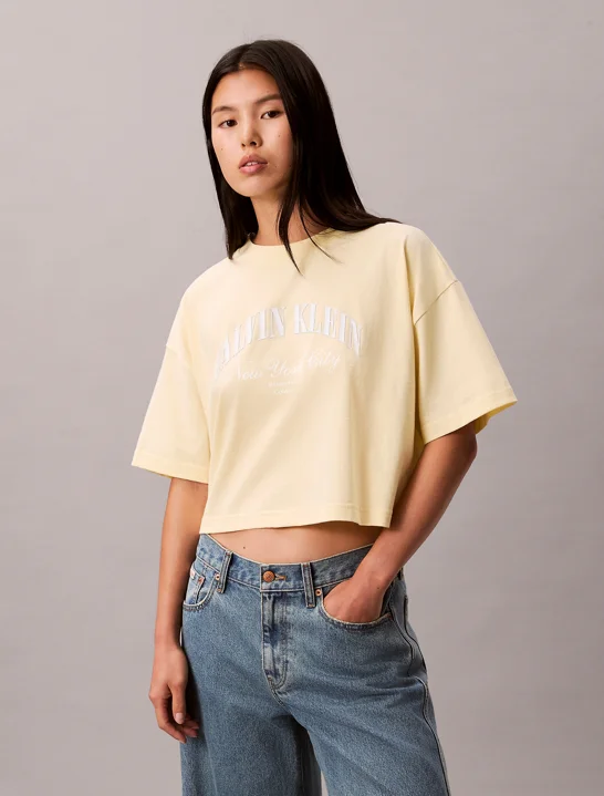 CK JEANS Áo Thun Nữ Heritage Classic Boxy T-Shirt