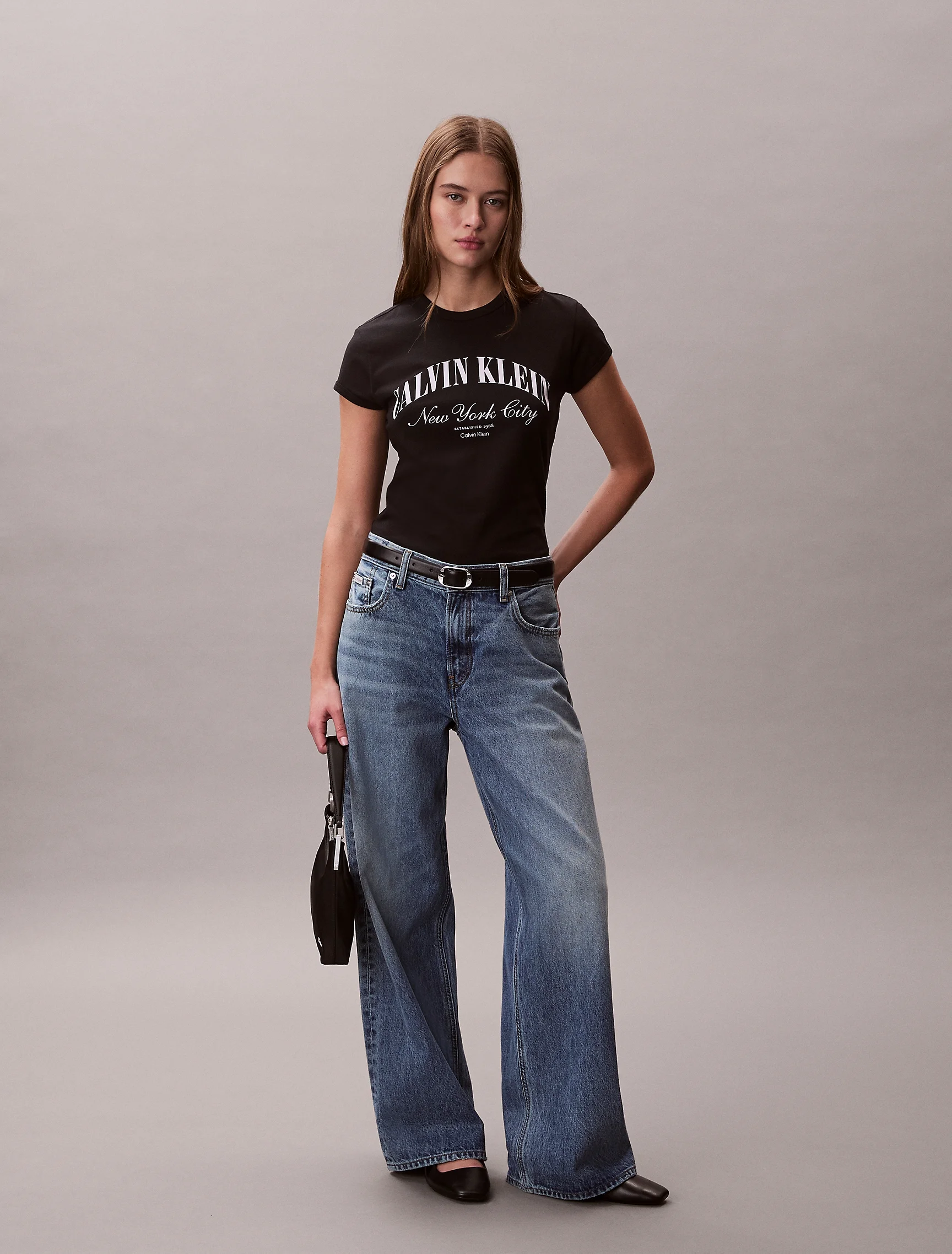CK JEANS Áo Thun Nữ Graphic Logo Baby Tee