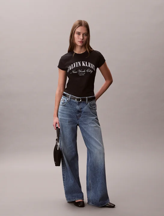 CK JEANS Áo Thun Nữ Graphic Logo Baby Tee