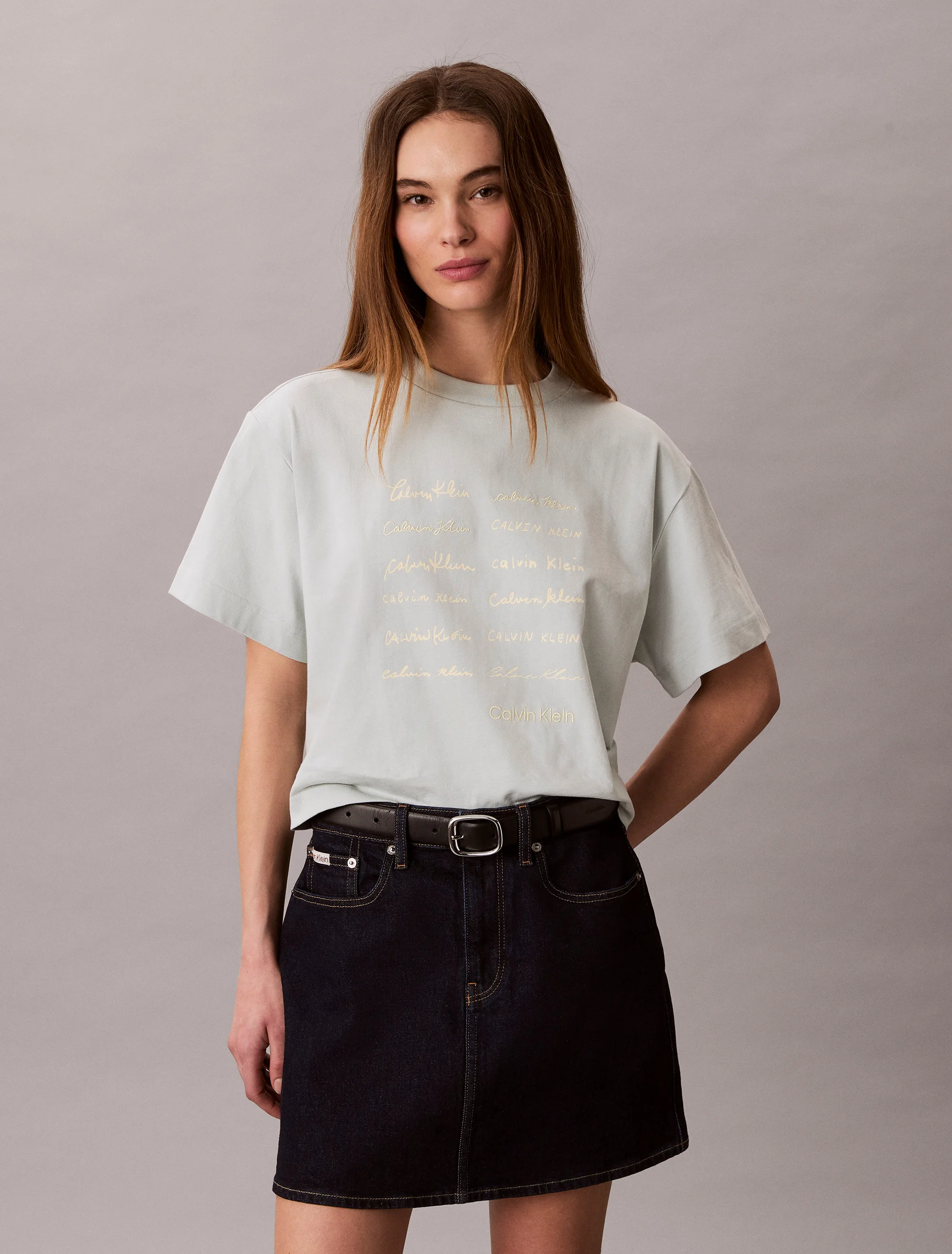 CK JEANS Áo Thun Nữ Cropped Boxy Graphic Tee
