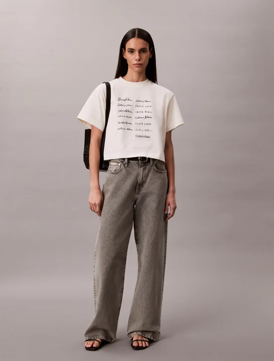 CK JEANS Áo Thun Nữ Cropped Boxy Graphic Tee