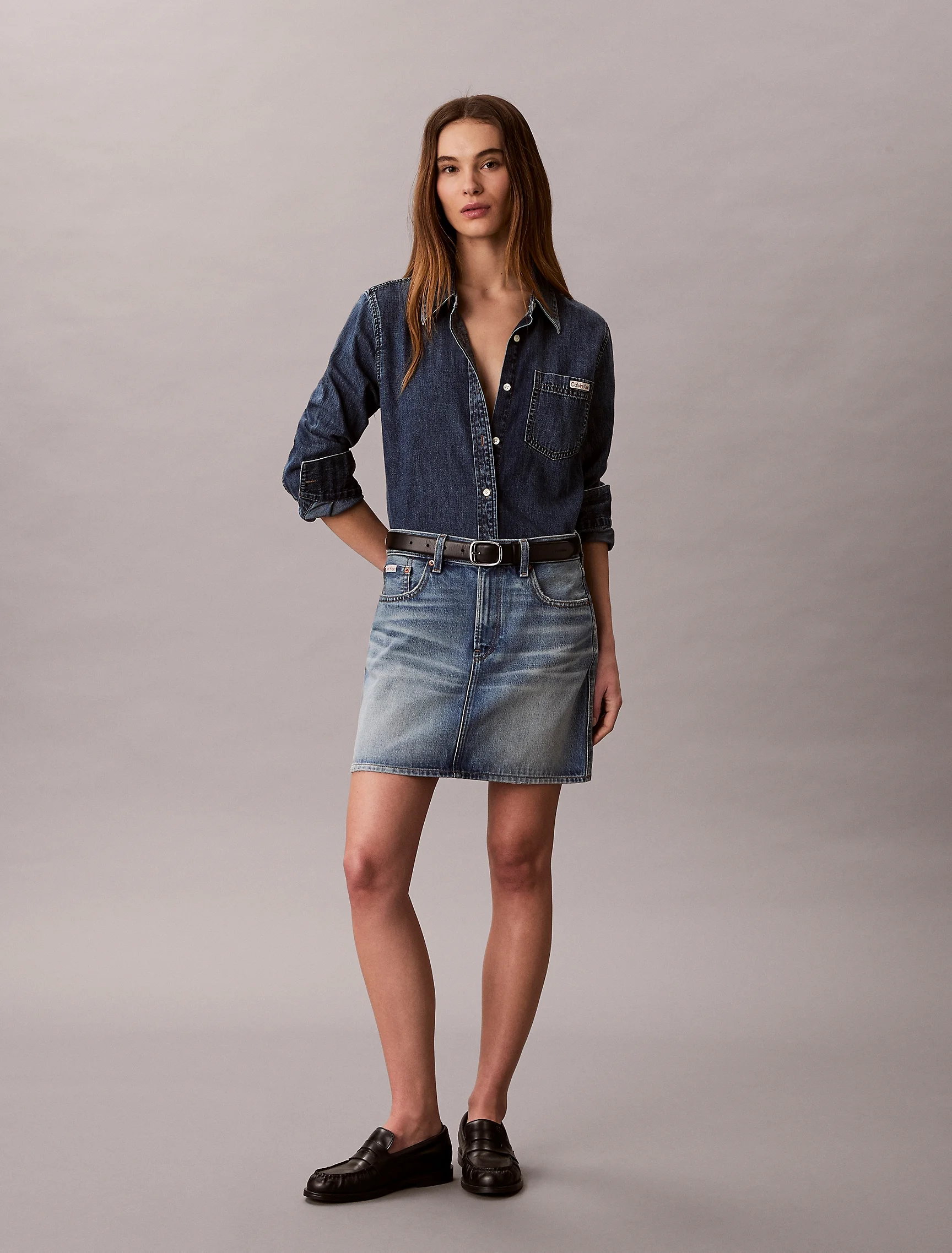 CK JEANS Chân Váy Nữ Denim Mini Skirt