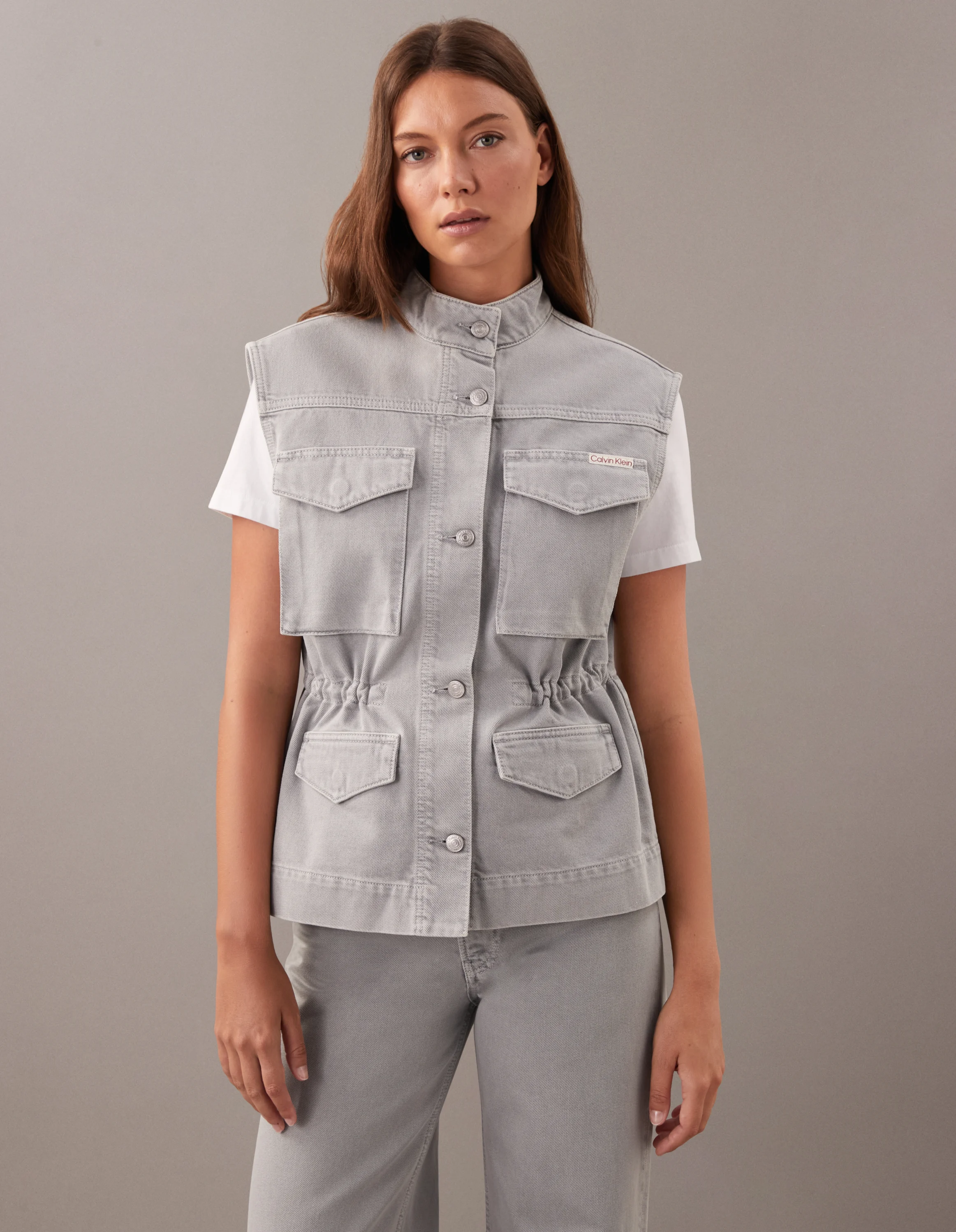 CK JEANS Áo Khoác Nữ Fitted Utility Vest