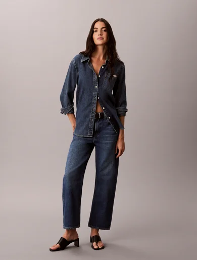CK JEANS Quần Jeans Nữ Relaxed Crop Fit