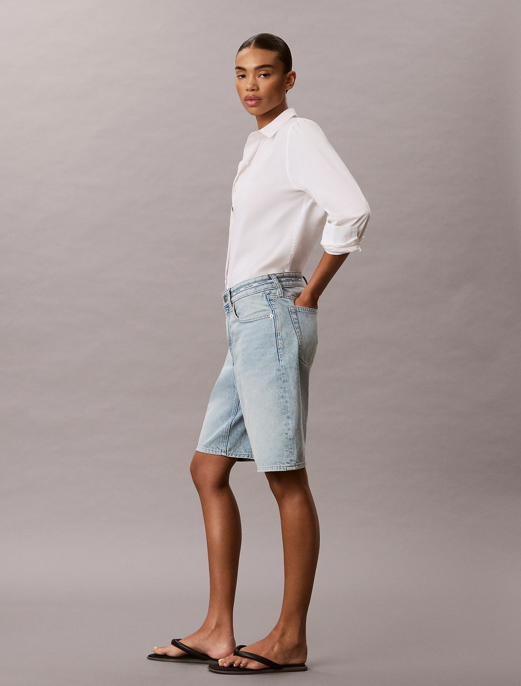 CK JEANS Quần Ngắn Nữ Relaxed Straight Fit