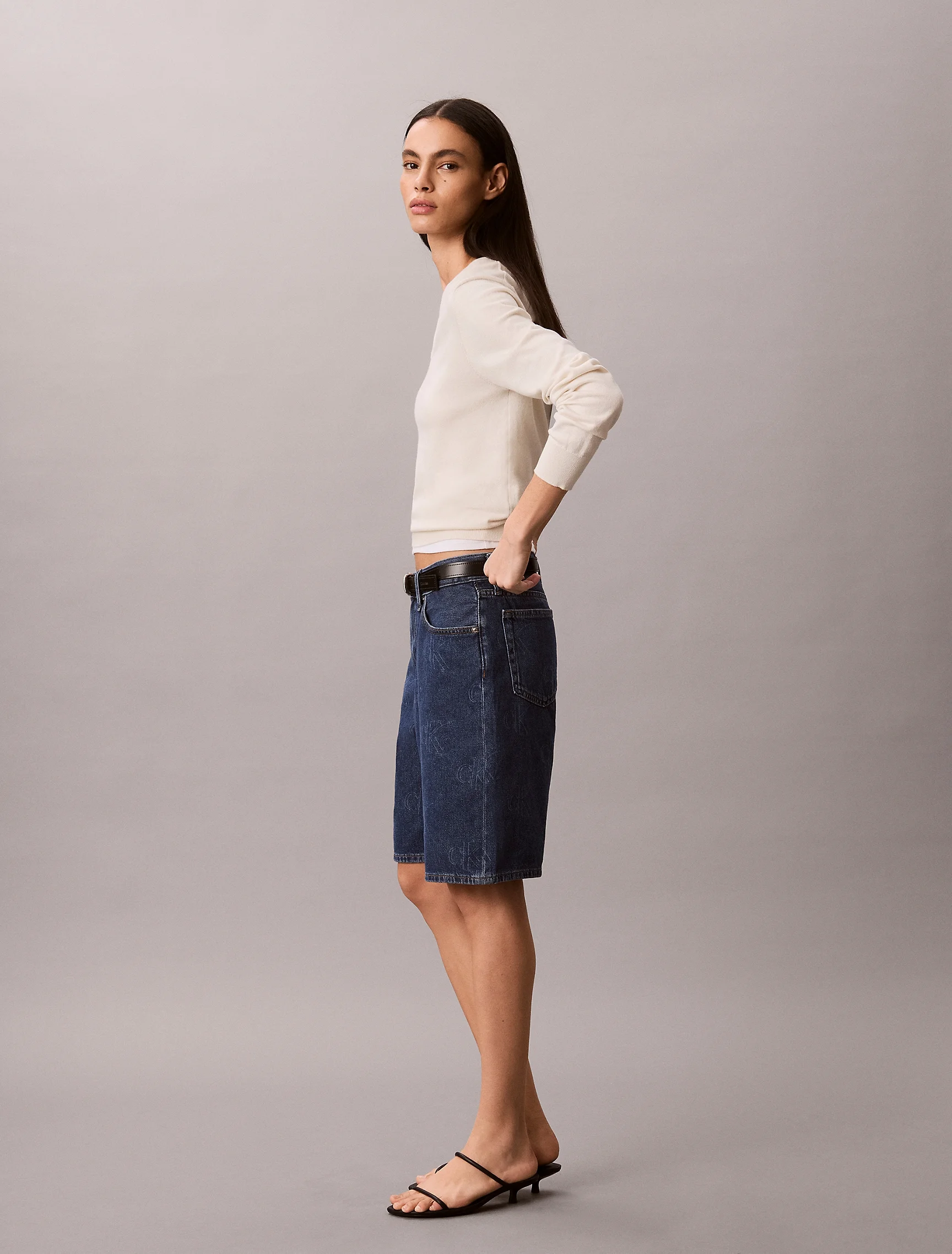 CK JEANS Quần Ngắn Nữ Relaxed Straight Fit