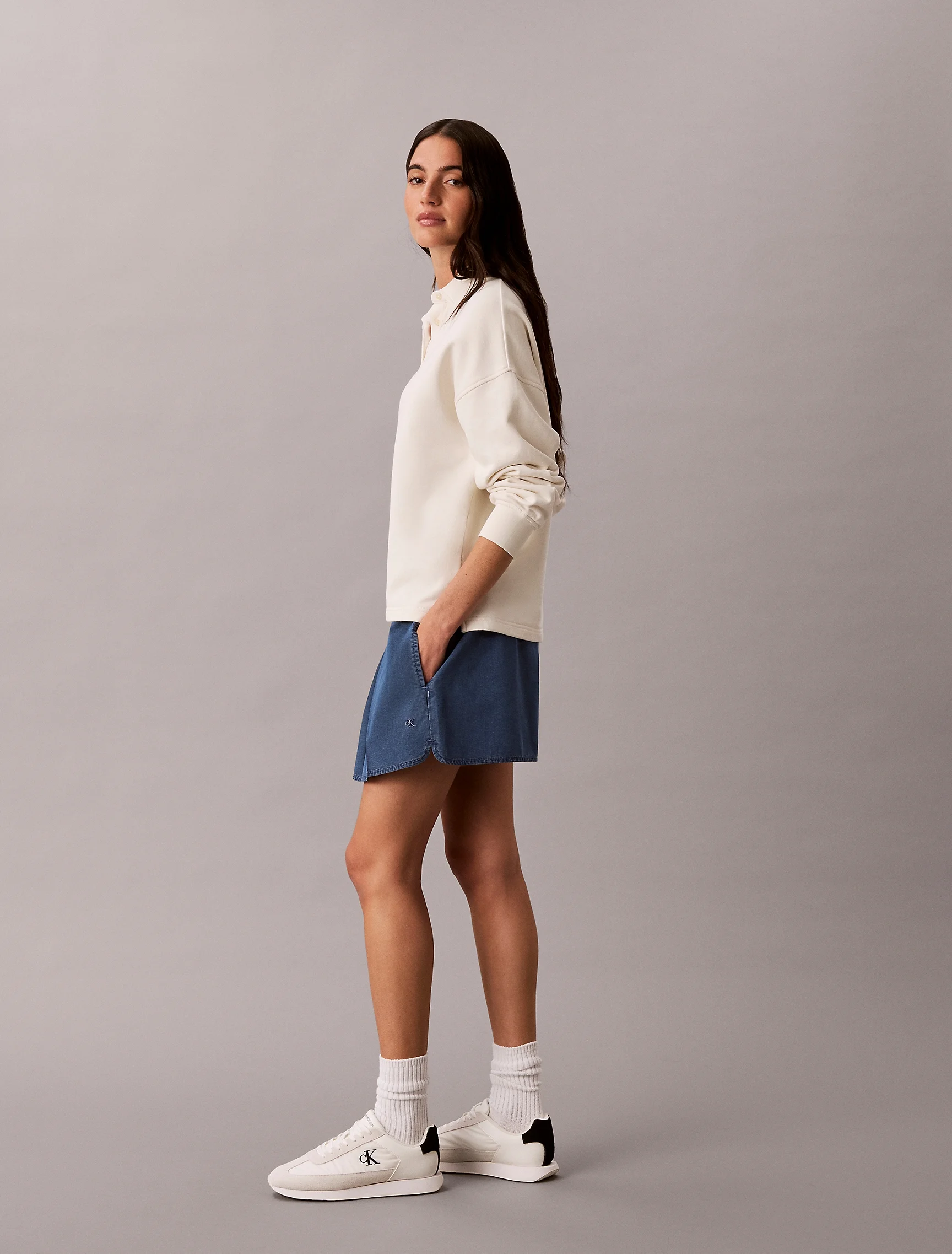 CK JEANS Quần Ngắn Nữ Loose Fit