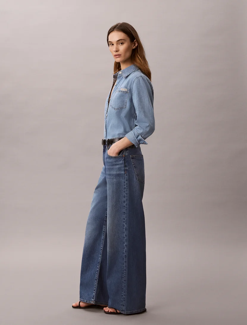 CK JEANS Quần Jeans Nữ Wide Leg Fit