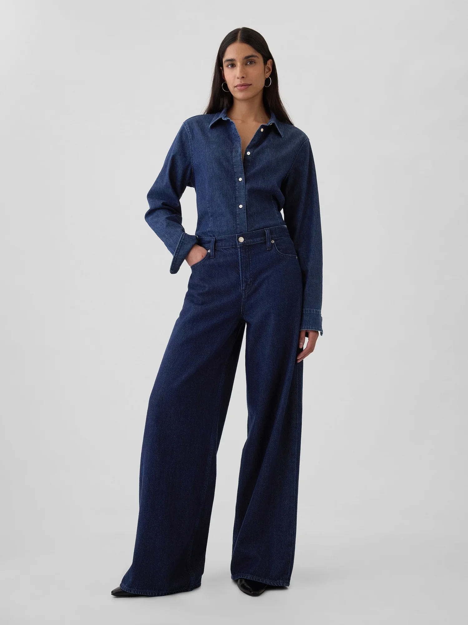 GAP Quần Jeans Dài Nữ - Baggy