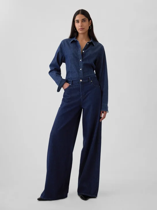 GAP Quần Jeans Dài Nữ - Baggy