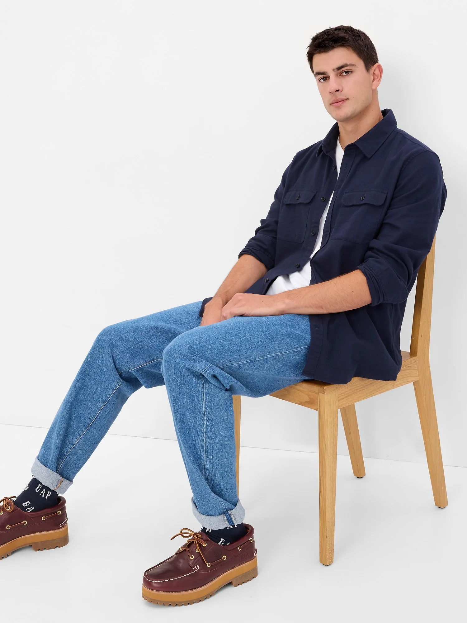 GAP Áo Sơ Mi Tay Dài Nam - Chamois Shirt