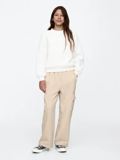 GAP Quần Vải Dài Bé Gái - Wide Leg