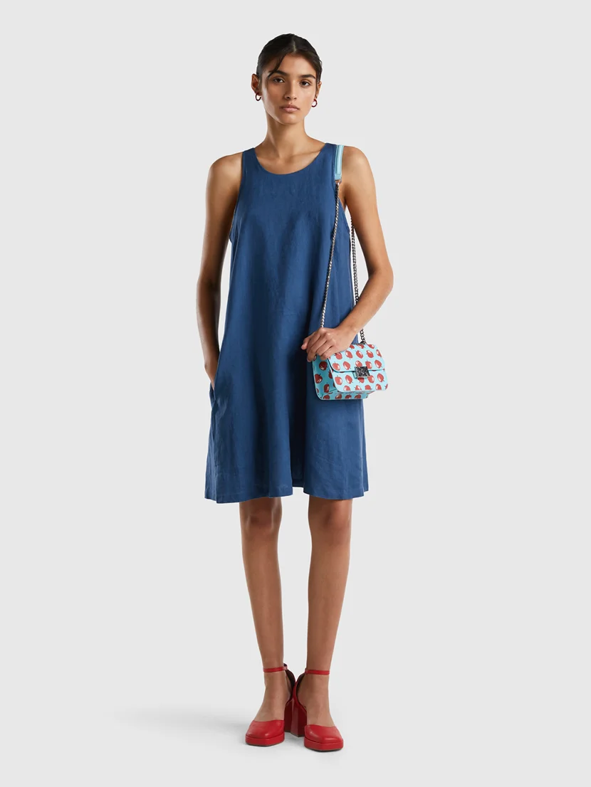 UNITED COLORS OF BENETTON Đầm Nữ Sleeveless Dress In Pure Linen
