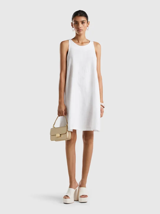 UNITED COLORS OF BENETTON Đầm Nữ Sleeveless Dress In Pure Linen
