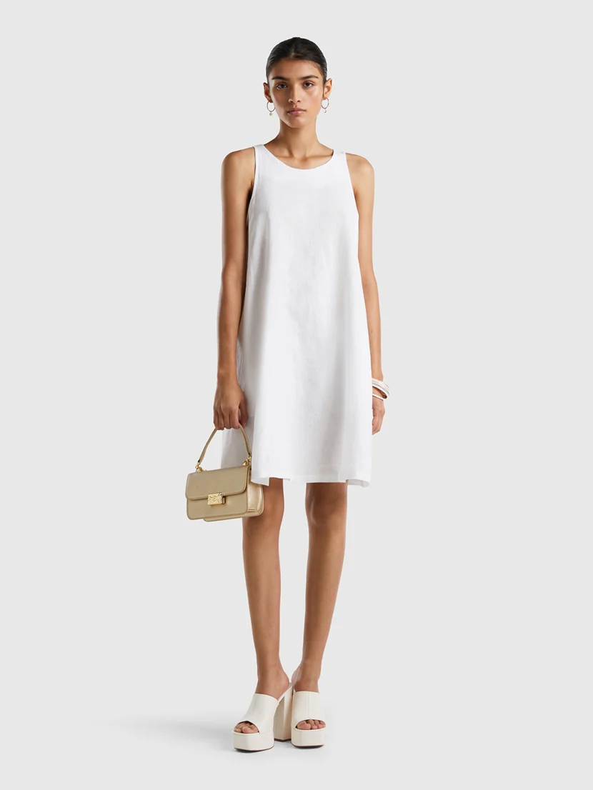 UNITED COLORS OF BENETTON Đầm Nữ Sleeveless Dress In Pure Linen