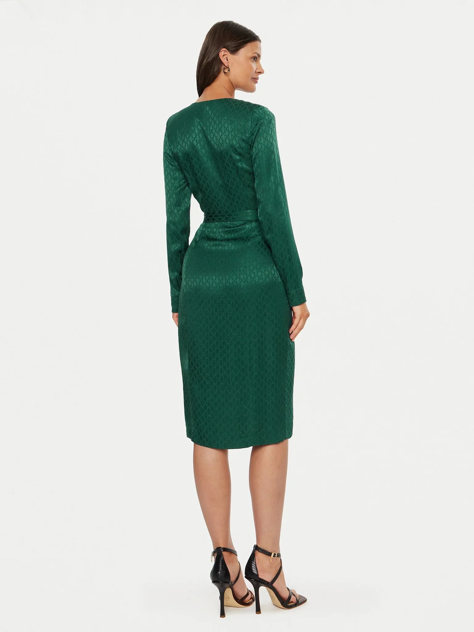 GUESS MARCIANO Đầm Nữ - Amalia Ls Vcollar Belted Dress