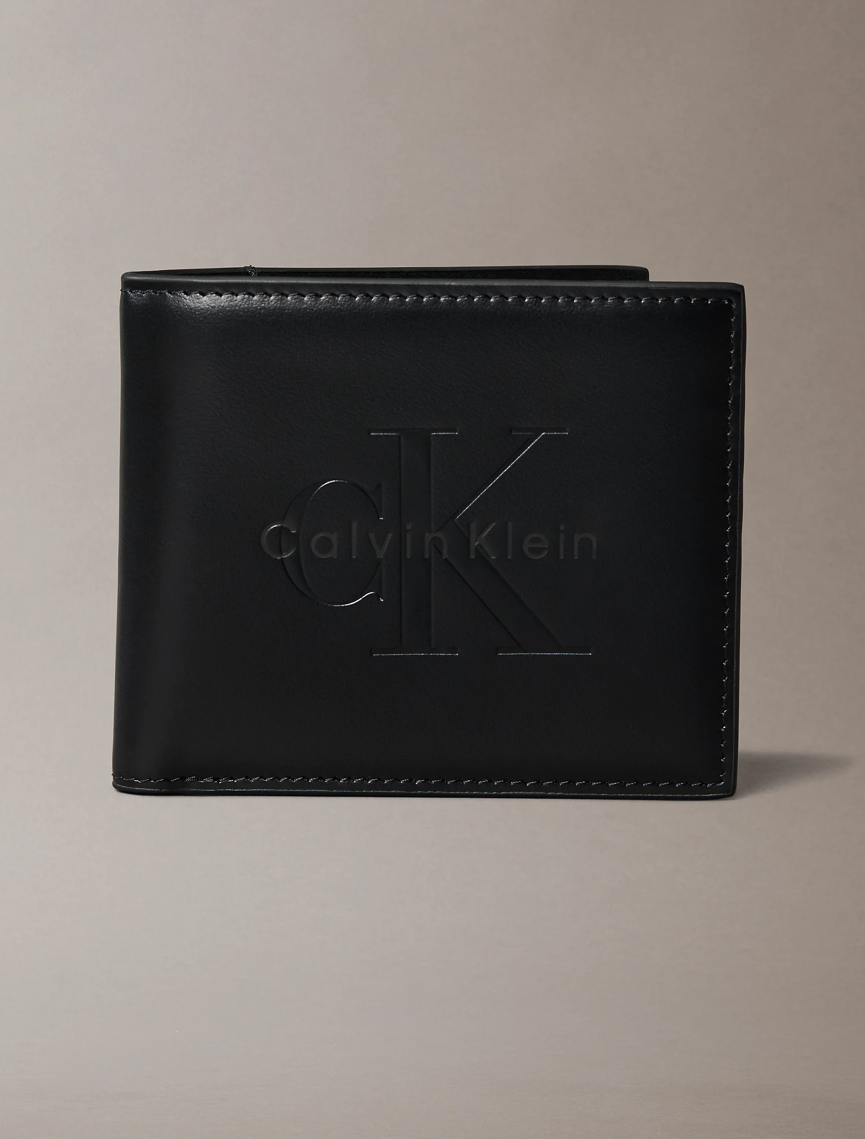 CK ACCESSORIES Ví Nam Embossed Monologo Bifold Wallet with Coin Pouch
