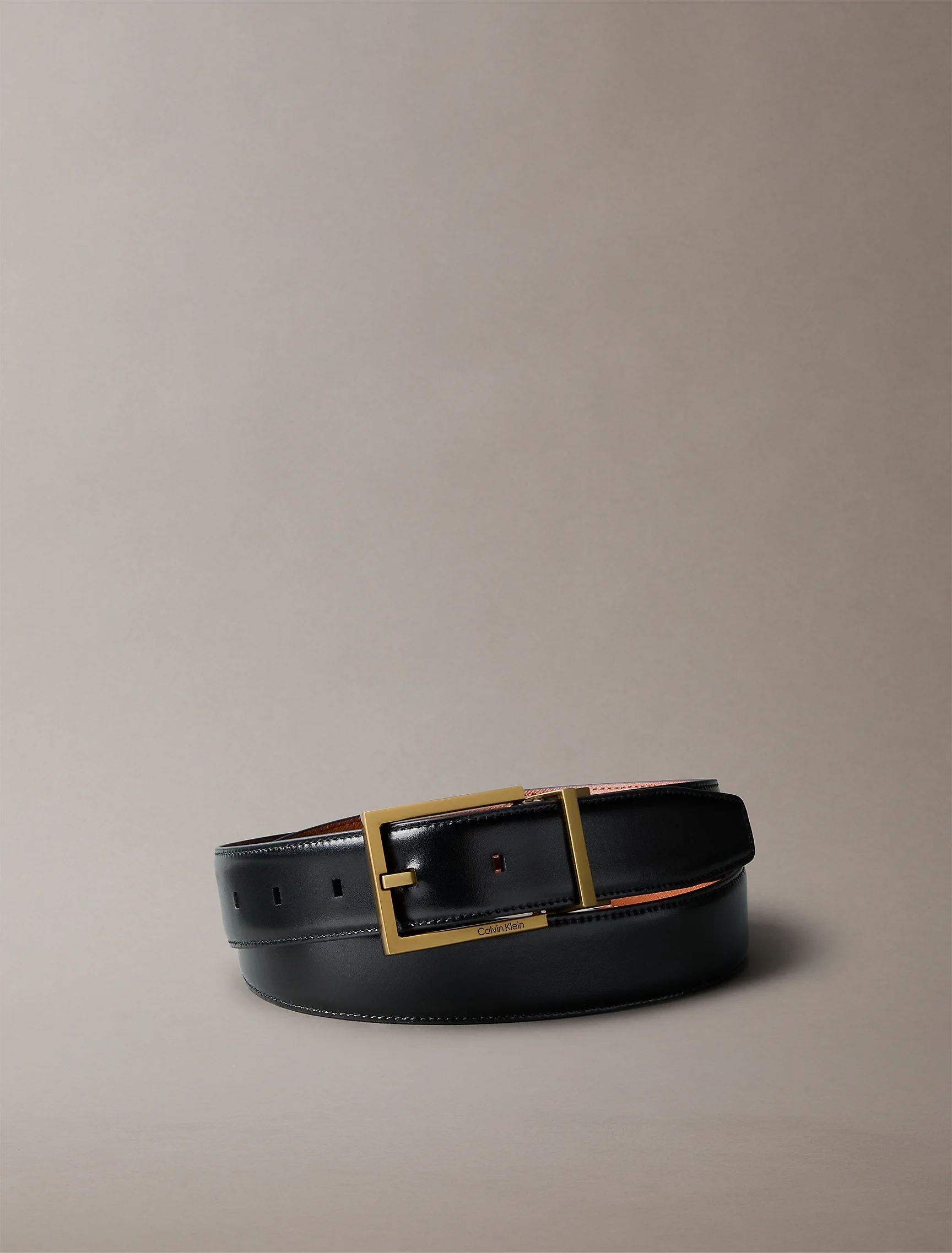 CK ACCESSORIES Thắt Lưng Nam Square Buckle Smooth 32mm Rev