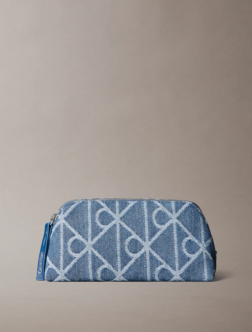 CK ACCESSORIES Túi Nữ Allover Emblem Logo Denim Beauty Case