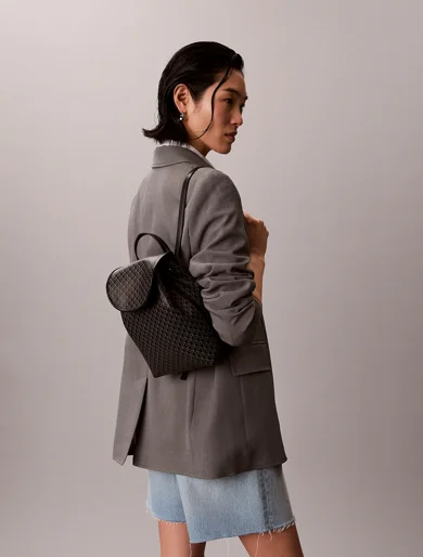 CK ACCESSORIES Balo Nữ Emblem Aop Mini Backpack