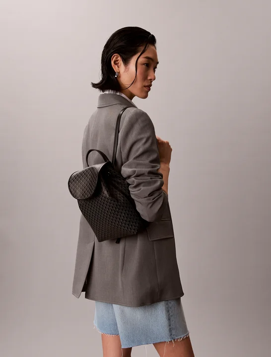 CK ACCESSORIES Balo Nữ Emblem Aop Mini Backpack