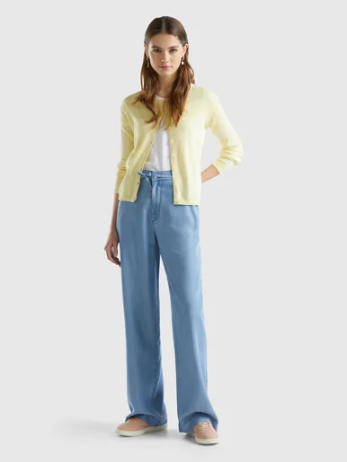 UNITED COLORS OF BENETTON Quần Dài Nữ Wide Trousers In Sustainable Viscose