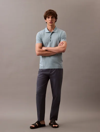CK JEANS Áo Polo Nam Fine Knit Lyocell Blend