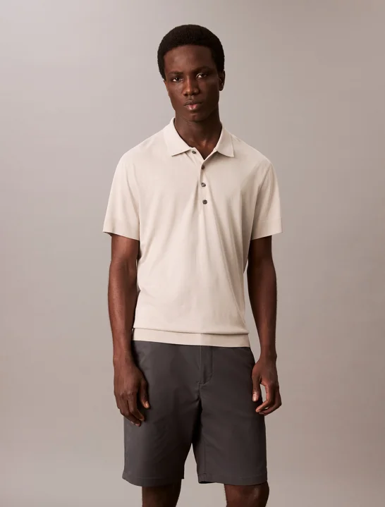 CK JEANS Áo Polo Nam Fine Knit Lyocell Blend