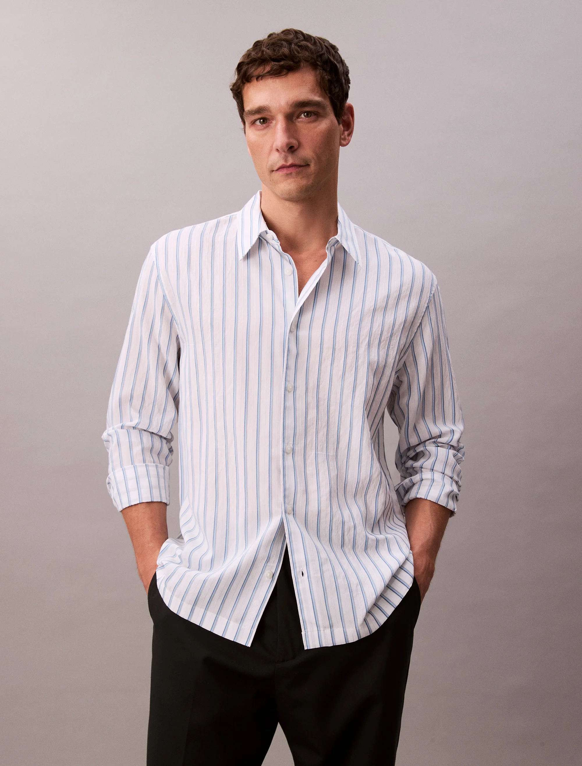 CK JEANS Áo Sơ Mi Nam Stripe Relaxed Button-Down Shirt