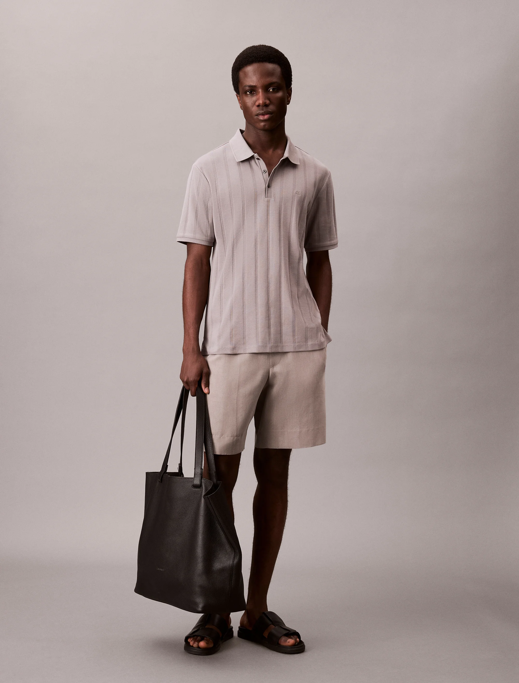 CK JEANS Áo Polo Nam Variegated Rib Classic Polo