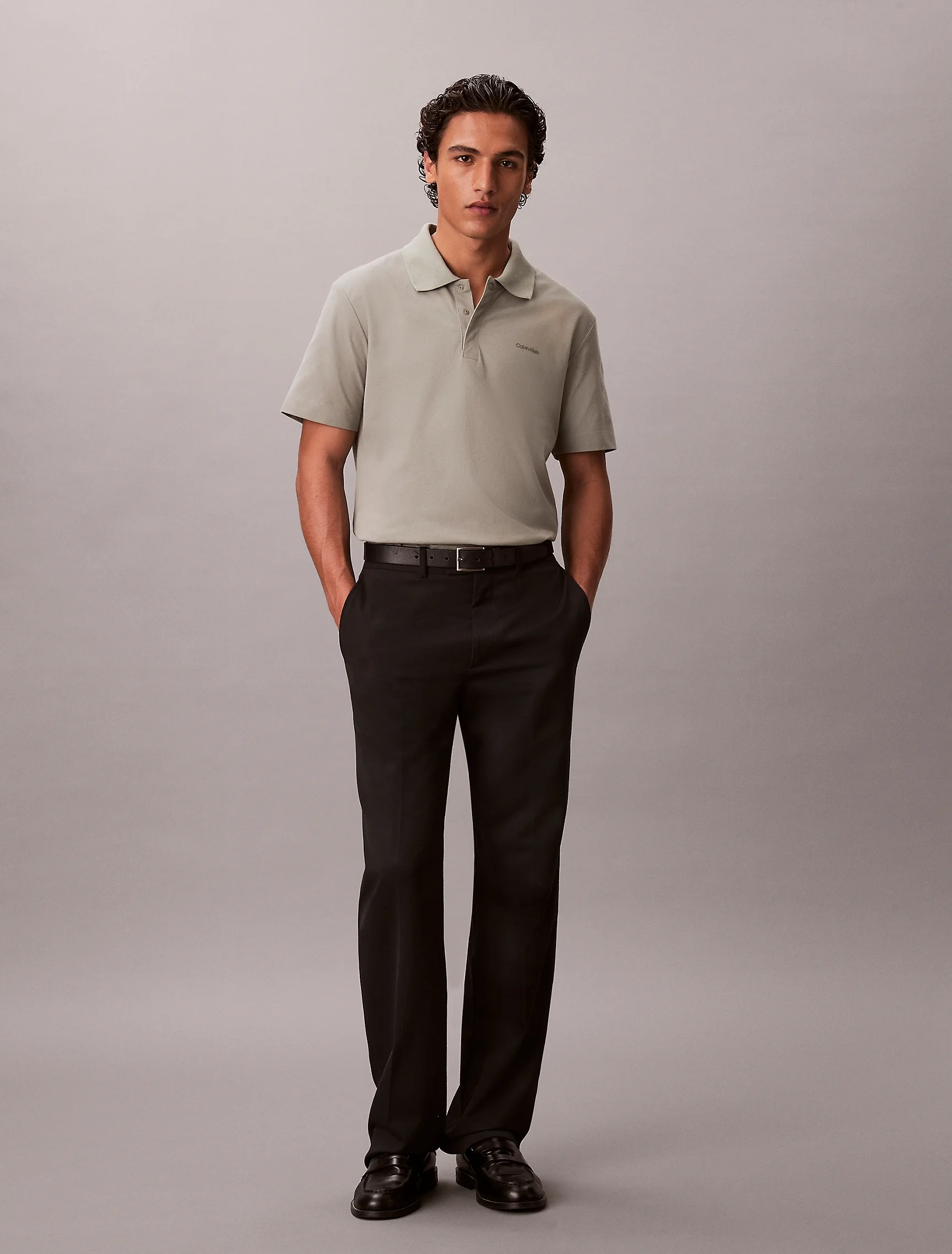 CK JEANS Áo Polo Nam SS Cooling Pique Snap Btn Polo