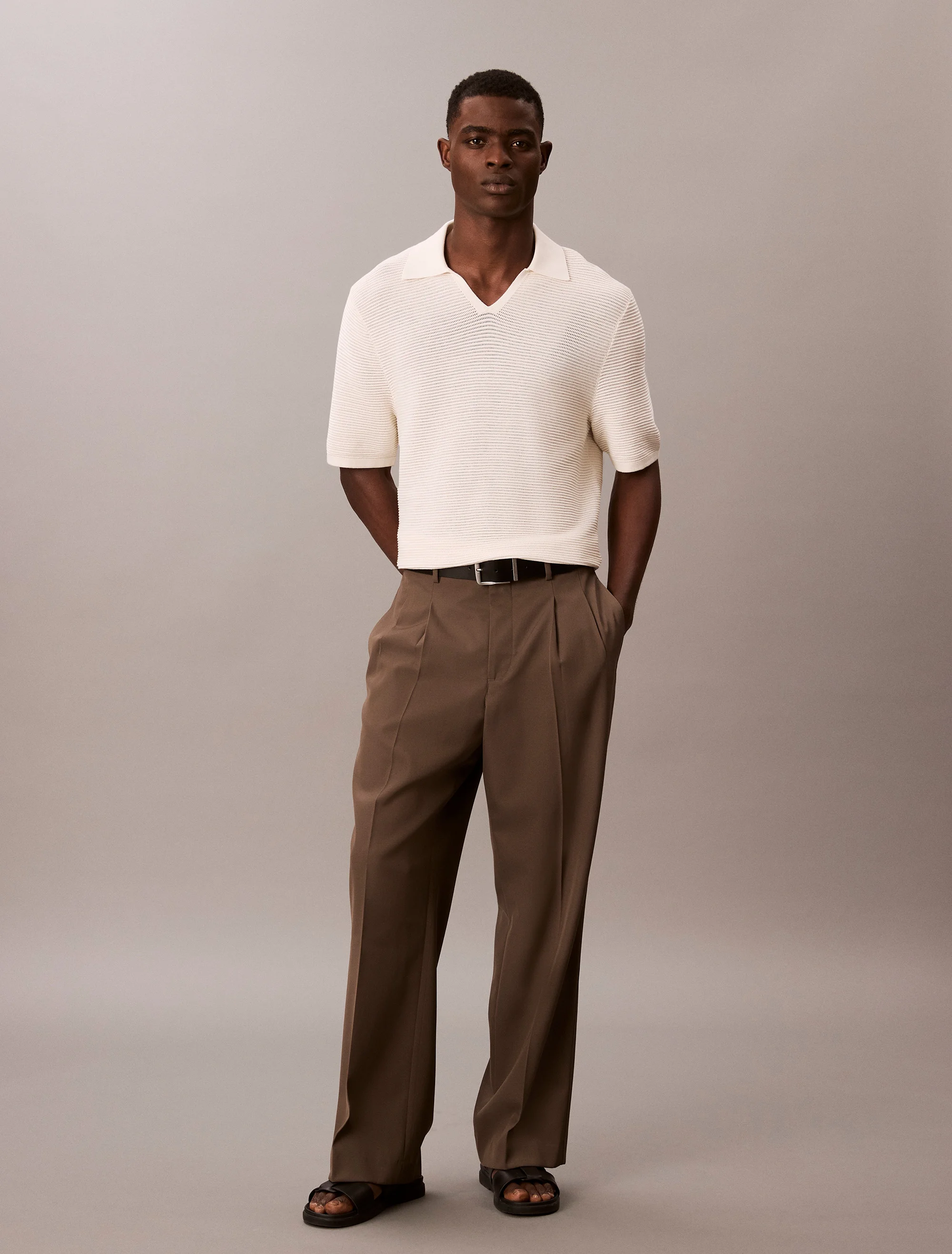 CK JEANS Áo Len Nam Tech Knit Sweater Polo