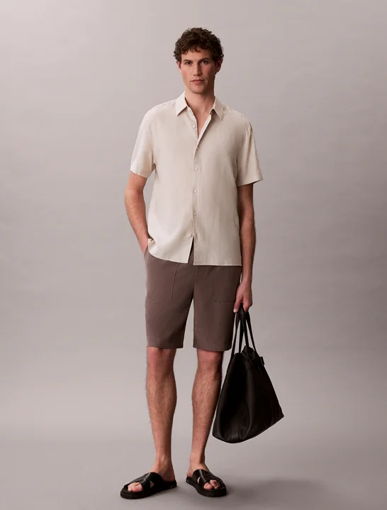 CK JEANS Áo Sơ Mi Nam Solid Linen Classic Shirt