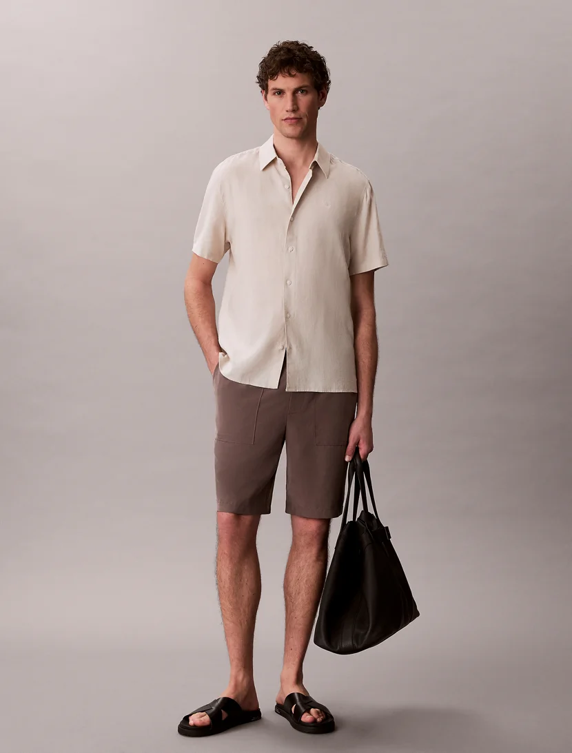 CK JEANS Áo Sơ Mi Nam Solid Linen Classic Shirt