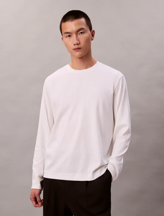 CK JEANS Áo Thun Nam LS Premium Interlock Cotton Te