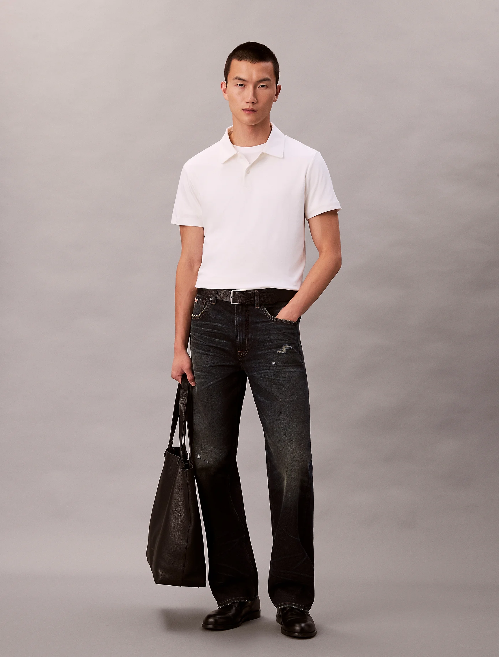 CK JEANS Áo Polo Nam SS Slim Premium Interlock Polo