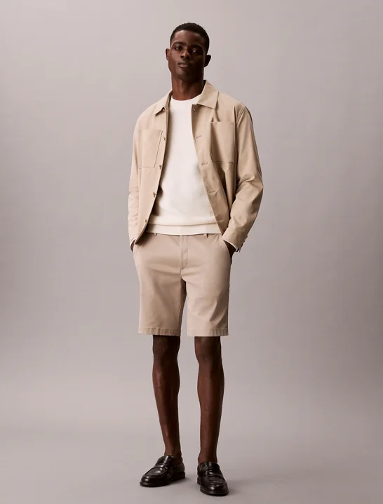 CK JEANS Quần Ngắn Nam Refined Stretch Chino Short