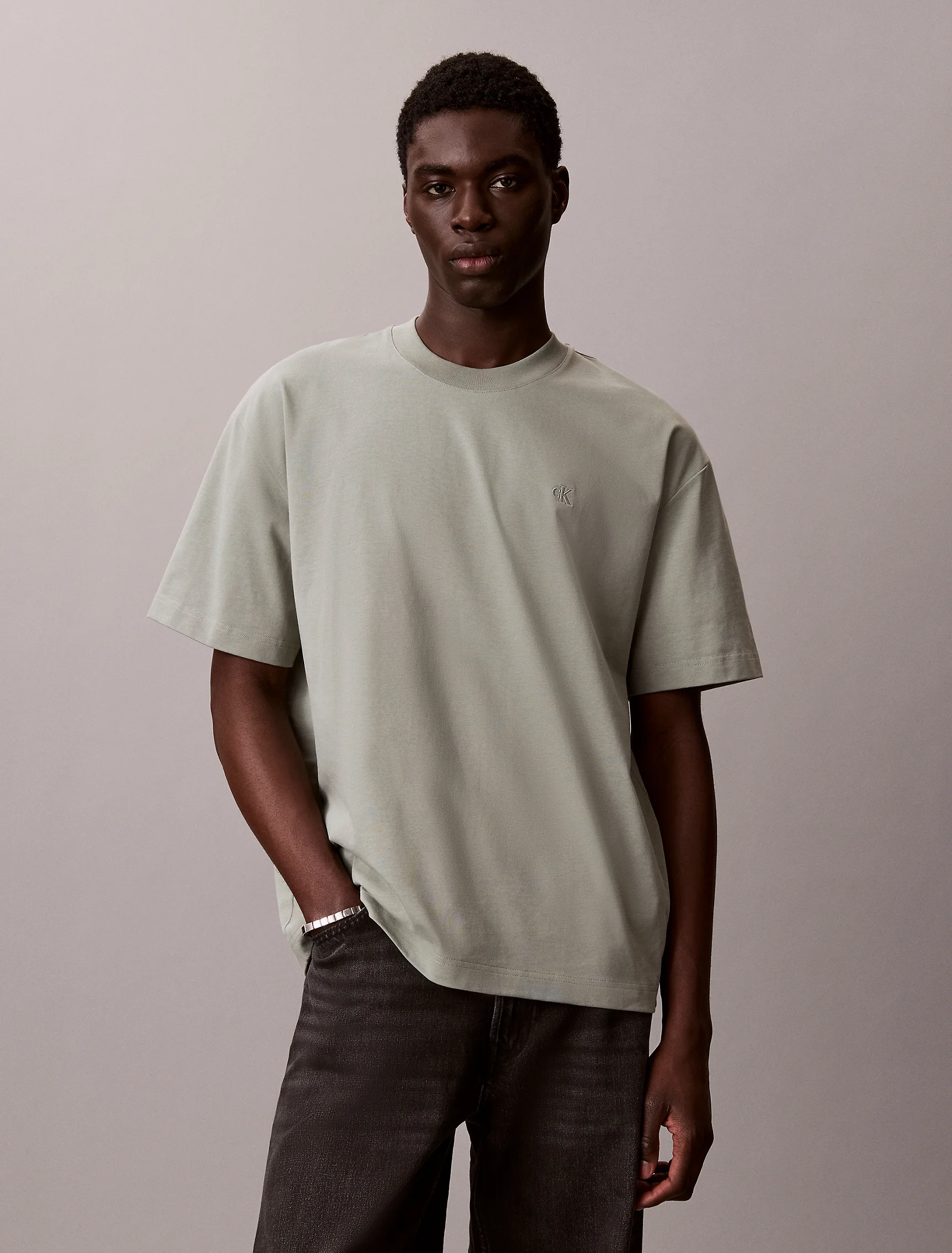 CK JEANS Áo Thun Nam Oversized Embossed Monogram Tee