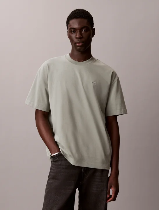 CK JEANS Áo Thun Nam Oversized Embossed Monogram Tee